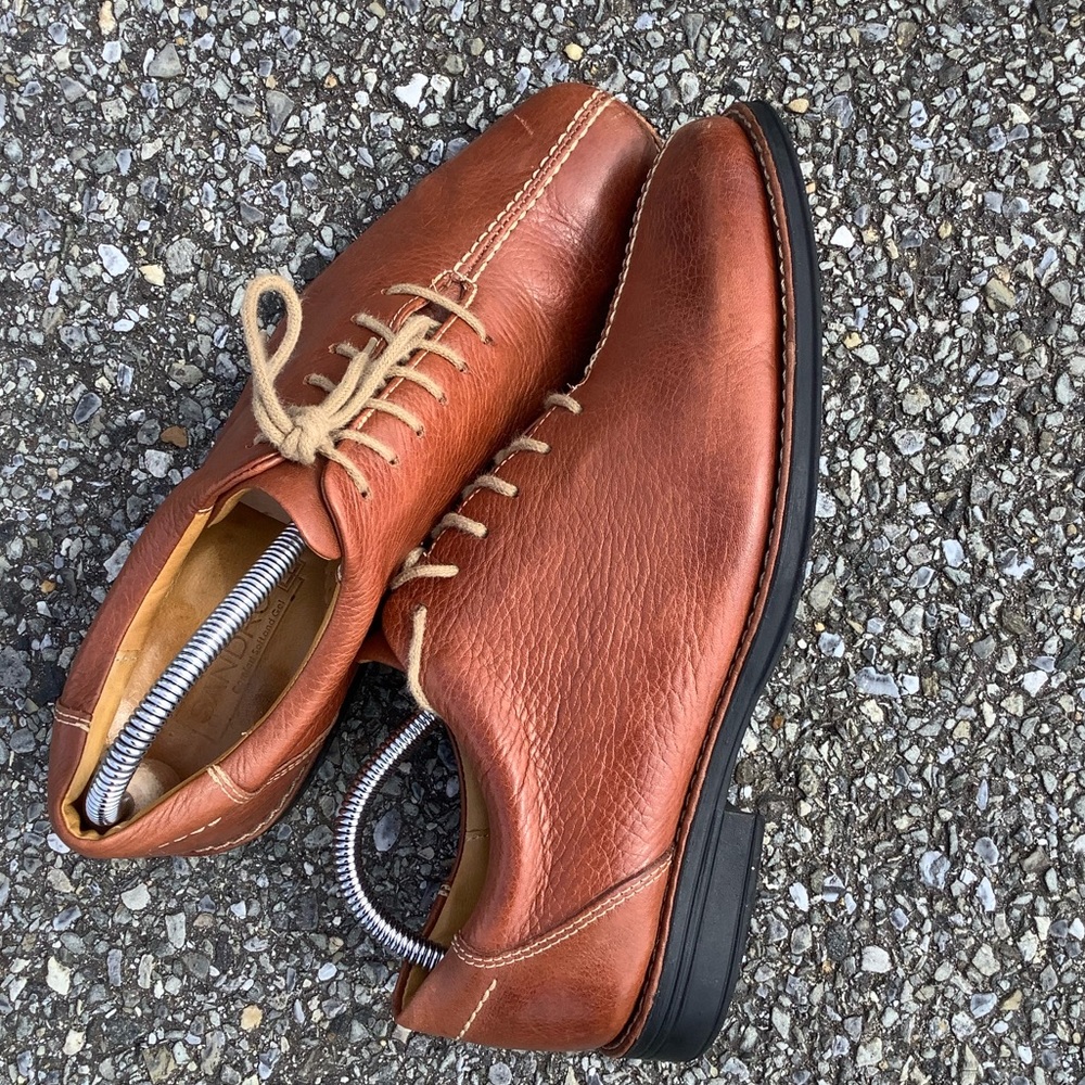 Sandro Comfort So SOFT  Leather And Gel Brown Lace Up‎ Men's 8.5D Oxford Shoe